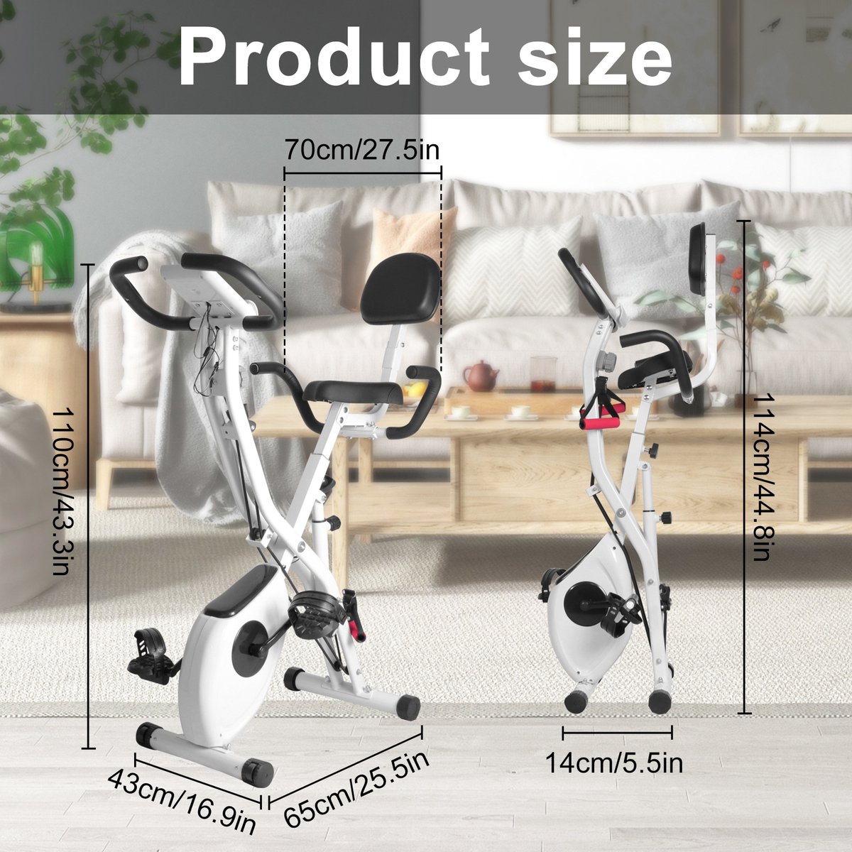 3 in 1 Opvouwbare Hometrainer met 8 Weerstandsniveaus - afbeelding 3
