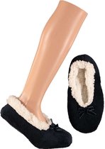 Dames ballerina sloffen/pantoffels zwart maat 31-35