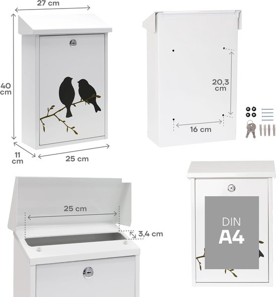 ARREGUI V4077 Maxi doorwerpbrievenbus, maat M (DIN A4), brieveningang voor brieveninworp of gleuf, spiegeleffect, roestvrij staal spiegeleffect