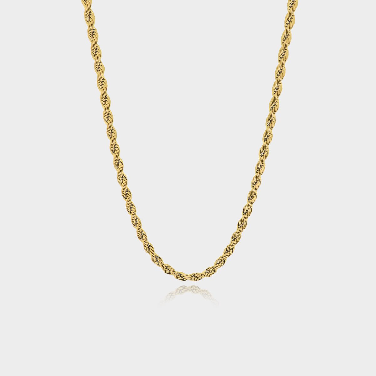 Rope Ketting 5 mm - Gouden Schakelketting - 60 cm lang - Ketting Heren - Olympus Jewelry