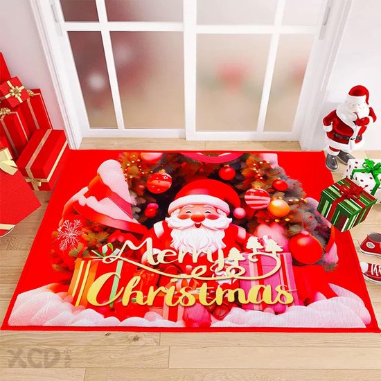 Kerst Thuis Deurmatten, Kerst Tapijtmatten Welkom Decoratief, voor Slaapkamer, Gang, Woonkamer, Vloer, Keuken, Badkamer Tapijt (40 x 60 cm)