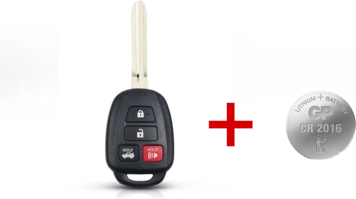 Clé de voiture 3 boutons + Pile CR2016 adaptée pour clé Toyota