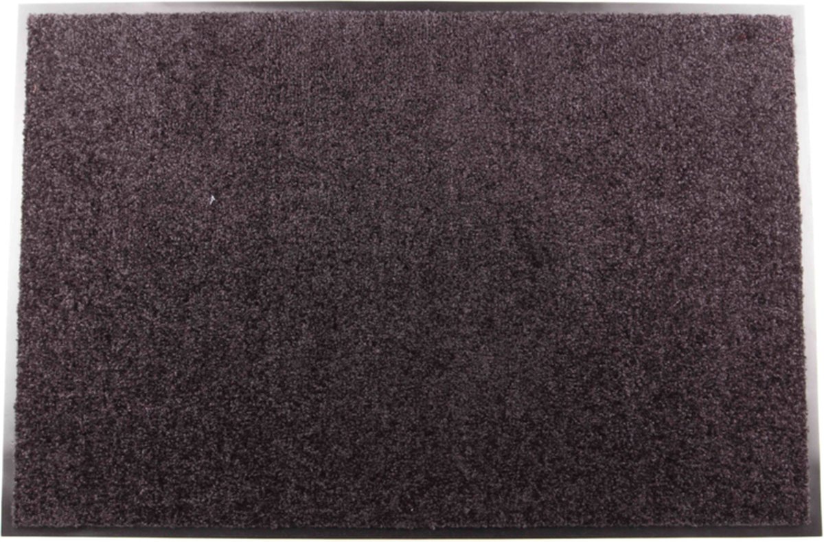 Schoonloopmat De Luxe - 60x90 cm - zwart met rand - polyamide