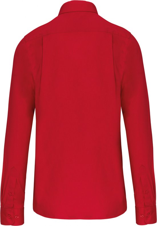 Overhemd Heren S Kariban Lange mouw Classic Red 100% Katoen