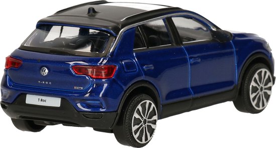 Bburago - Modelauto - Volkswagen T-Roc 2021 - blauw - 10 x 4 x 4 cm