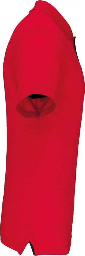 SportPolo Heren 3XL Proact Kraag met knopen Korte mouw Red / Black 95% Polyester, 5% Elasthan