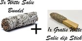 Witte Salie-smudge sticks 3 stuks met 1x gratis Palo Santo/Witte Salie Cleansing Sticks