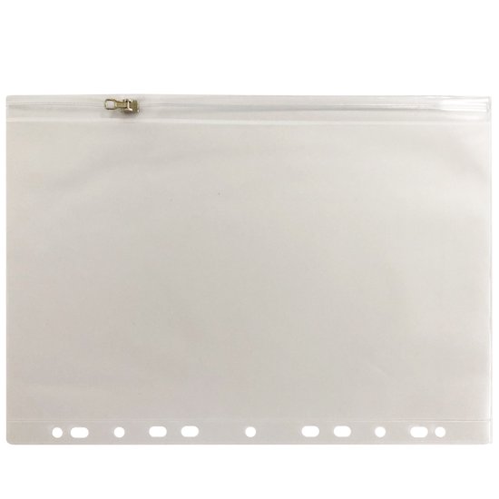 ACROPAQ Geperforeerde Ritszakken A4 - 5-pack - Duurzaam PVC - Transparant, met korrelige structuur - Ideaal voor het organiseren en beschermen van uw papieren.