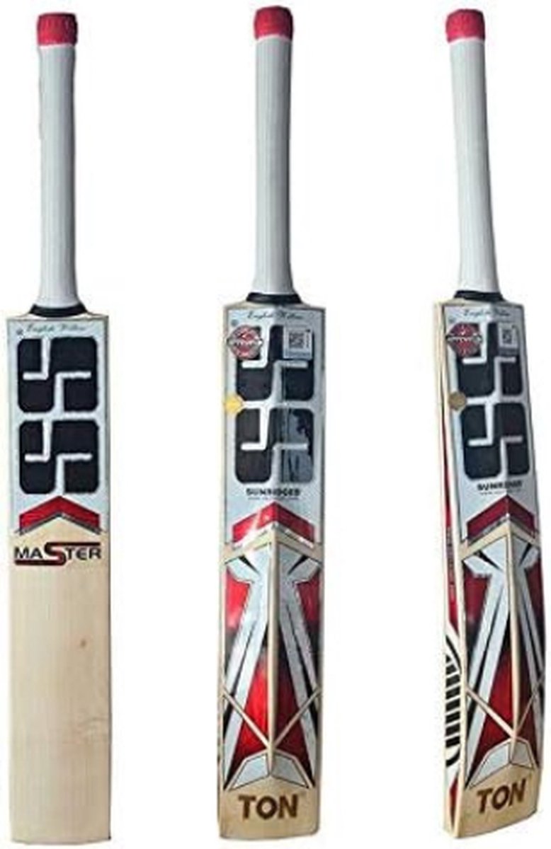 SS Master Kashmir Willow Cricket Bat - Graad 5 (maat: 6) | Inclusief hoes | Materiaal: Kashmir Willow | Big Edge | Super Grip