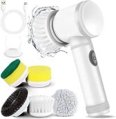 Cleanzy® 5 in 1 - Elektrische Schoonmaakborstel - 5 Opzetstukken - Wasborstel - Poetsmachine - Schrobborstel - Handborstel - Werkborstel - Schrobber - reiningingsborstel