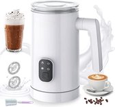 Opschuimer voor Melk - Melkopschuimer Electrisch voor koffie, 4 in 1 elektrische melkopschuimer en stomer, warm- en koudschuimmaker - Wit