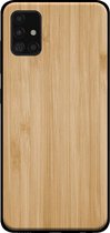 Smartphonica Telefoonhoesje voor Samsung Galaxy A51 5G met houten look - backcover bamboo kunsthout hoesje - Bruin / Kunsthout;TPU / Back Cover geschikt voor Samsung Galaxy A51 5G
