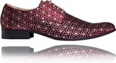 Purple Majesty - Maat 41 - Lureaux - Kleurrijke Schoenen Voor Heren - Veterschoenen Met Print