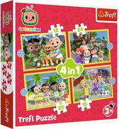 Trefl - Puzzles - "4in1 (12, 15, 20, 24)" - Cocomelon, Meet the characters / Moonbug Cocomelon