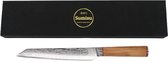 Couteau Sumisu Sujihiki - Couteau à Fileter Double Face Japonais 13 CM - Poisson/Viande - 100% Acier Damas (67 couches) - Coffret Cadeau Luxe Inclus