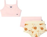 Woody ondergoed set meisjes - leeuw – roze - 1 topje en 2 boxers - maat 152