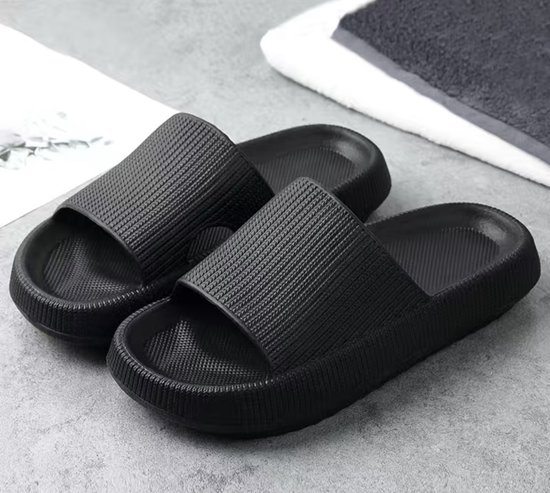Zachte slipper Heren Dames Bad slipper Zwart Anti slip Glogs Maat 46 47 bol