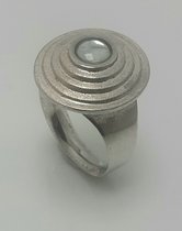 Ring - zilver - aquamarijn - maat 17.5 - Verlinden juwelier