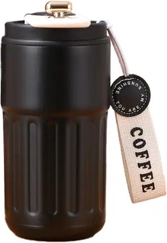 ZWARTE Thermosbeker 0,4L Digitaal geeft temperatuur weer Makkelijk