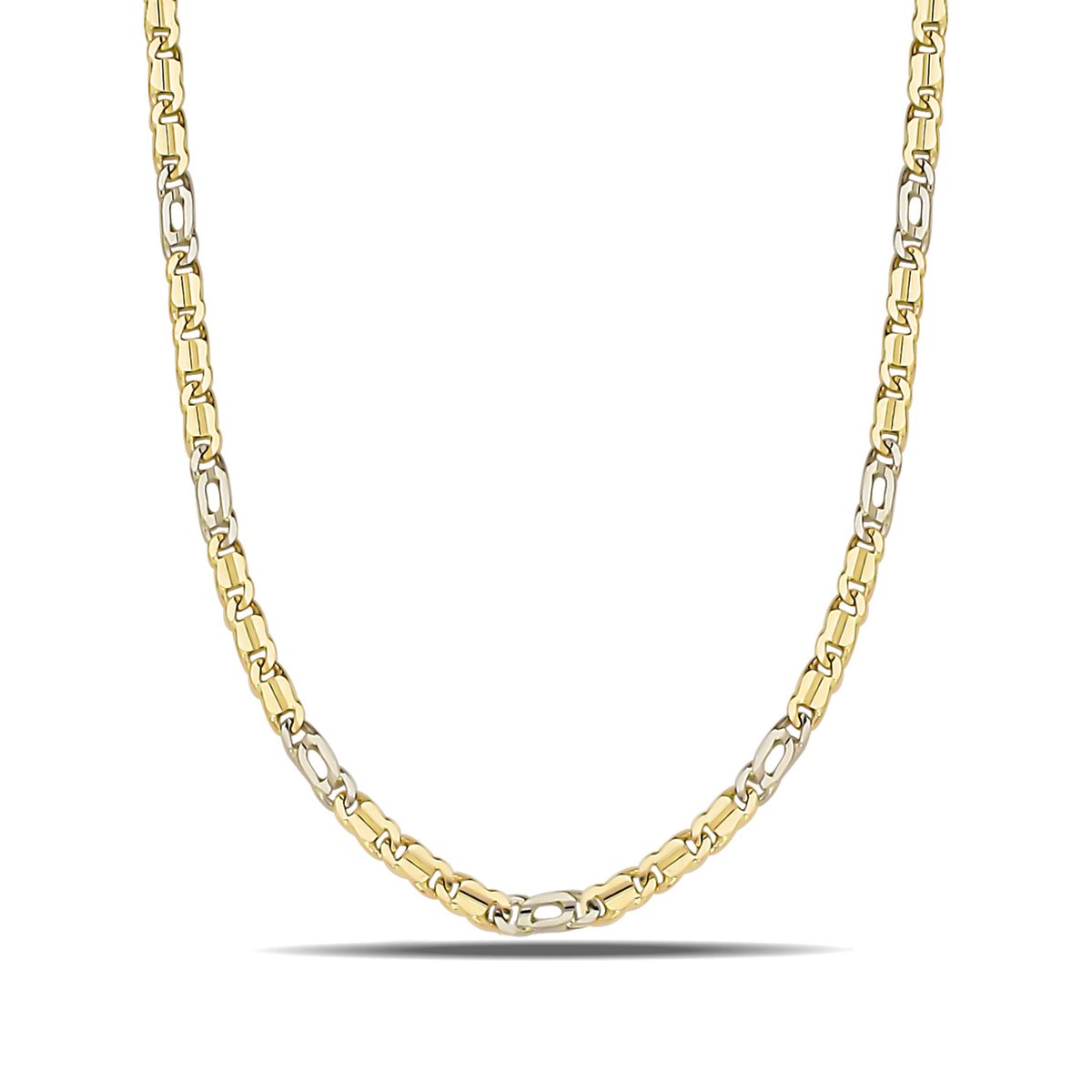 Juwelier Zwartevalk 14 karaat gouden bicolor ketting - ZV 1324/50cm