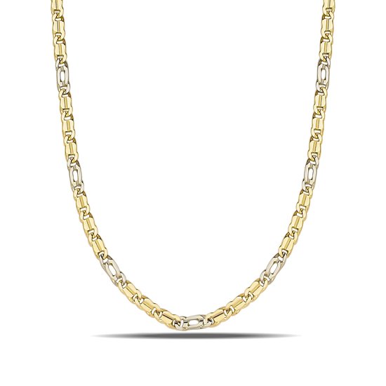 Juwelier Zwartevalk 14 karaat gouden bicolor ketting - ZV
