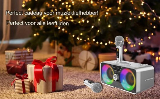 Wowstar Karaoke Maschine mit 2 Mikrofone, Tragbaren Bluetooth Lautsprecher Box für Erwachsene