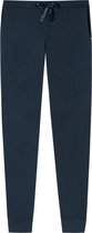 SCHIESSER Mix+Relax loungebroek lang - dames loungebroek lang modal boordjes blauw - Maat: 38