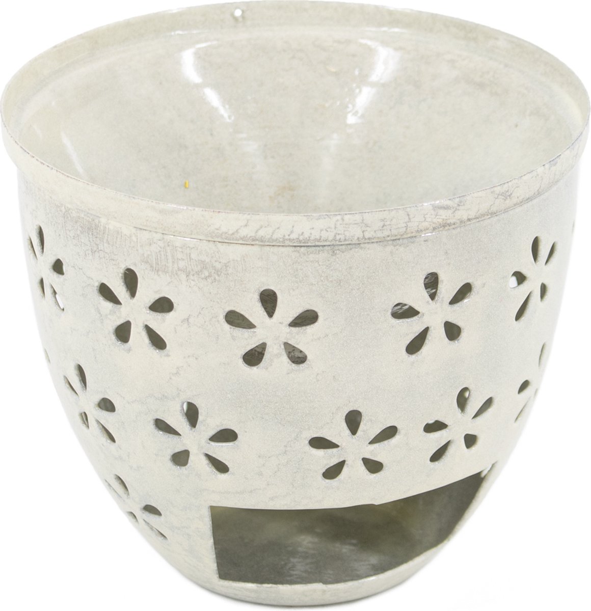 HomeBound by KY | Geurbrander Flower M white marble | 9,5x7x8,5cm | geurbrander bloemen wit