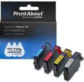 PrintAbout huismerk Inktcartridge 29 (C13T29864012) 4-kleuren Multipack geschikt voor Epson