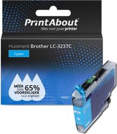 PrintAbout huismerk Inktcartridge LC-3237C Cyaan geschikt voor Brother