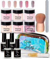 Miss Jules® Complete Set - Dipping Powder Starters Kit - 6 Kleuren Roze - Acryl Nagels Starterspakket