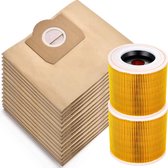 2x filtres et 15x sacs d'aspirateur adaptés à Karcher pour séries WD3 / MV3 - sacs à poussière - Remplace 6.959-130.0 - A2204 A 2201 2204 2504 SE4001
