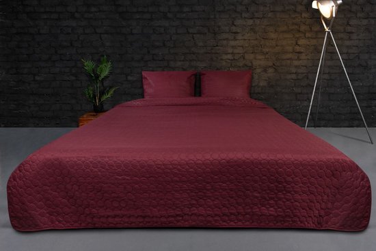 Zydante Home - Bedsprei Incl. 2 Hoezen - 220x240 cm + 2 * 60x70 cm kussenslopen - Bordeaux Rood