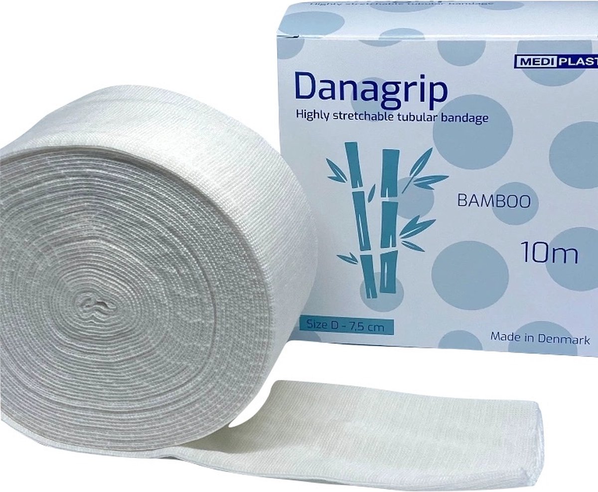 Goedkoopste Danagrip Compressief Bamboe Buisverband voor benen 7,5cm x 10m