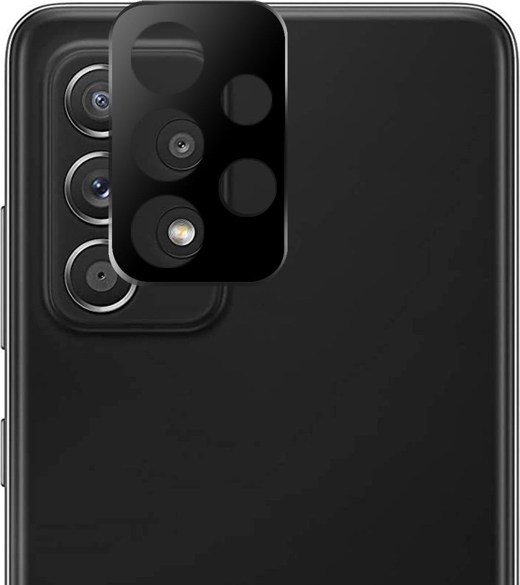 2X Lens Shield - Geavanceerde Camerabescherming - Galaxy A73 (5G) - Strakke Zwarte Editie
