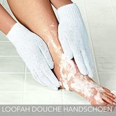 Exfoliërende handschoenen, badhandschoenen, douchelichaamshandschoenen, dubbelzijdige washandschoenen. 1 paar, wit