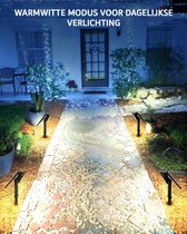 Solar Tuinverlichting - Set van 2 - RGB - Wandlamp Buiten - Hoogte-instelbaar - Tuinspots - Op Zonne Energie - Waterdicht