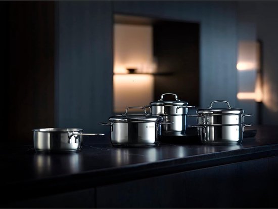 Wecook! Steelpan, 20 cm, kleine pan, inductie, 2,7 l, roestvrij staal, stapelbaar, voor kleine porties, eenpersoons huishouden Wecook! Steelpan, 20 cm, kleine pan, inductie, 2,7 l, roestvrij staal, stapelbaar, voor kleine porties, eenpersoons huishouden
