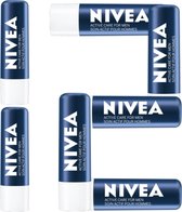 Nivea Men Active Lippenbalsem - 12 x 5.5ml - SPF 15 - Voorkomt Droge en Gerbarsten Lippen - 24 Hydraterende Lipbalm