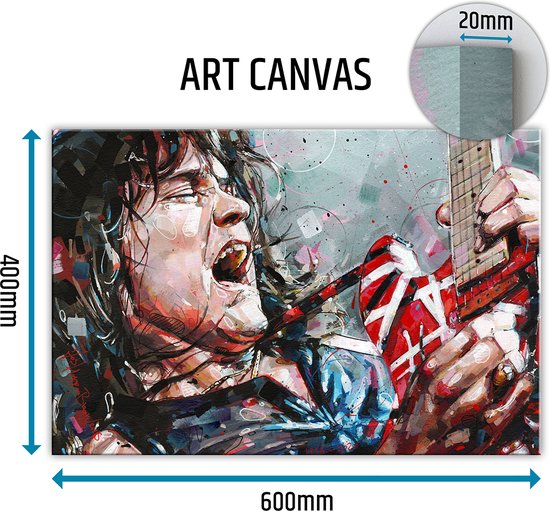 Eddie van Halen canvas schilderij 60x40 cm