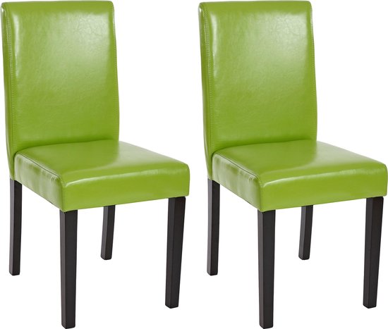 chairus Set van 2 eetkamerstoelen in linnen accentstoel voor woonkamer zonder armleuningen keuken met houten rugleuning (beige