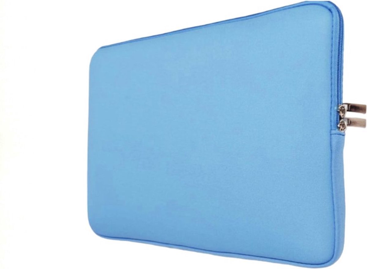 laptopsleeve 14,6 inch dubbele ritssluiting lichtblauw unisex Foam