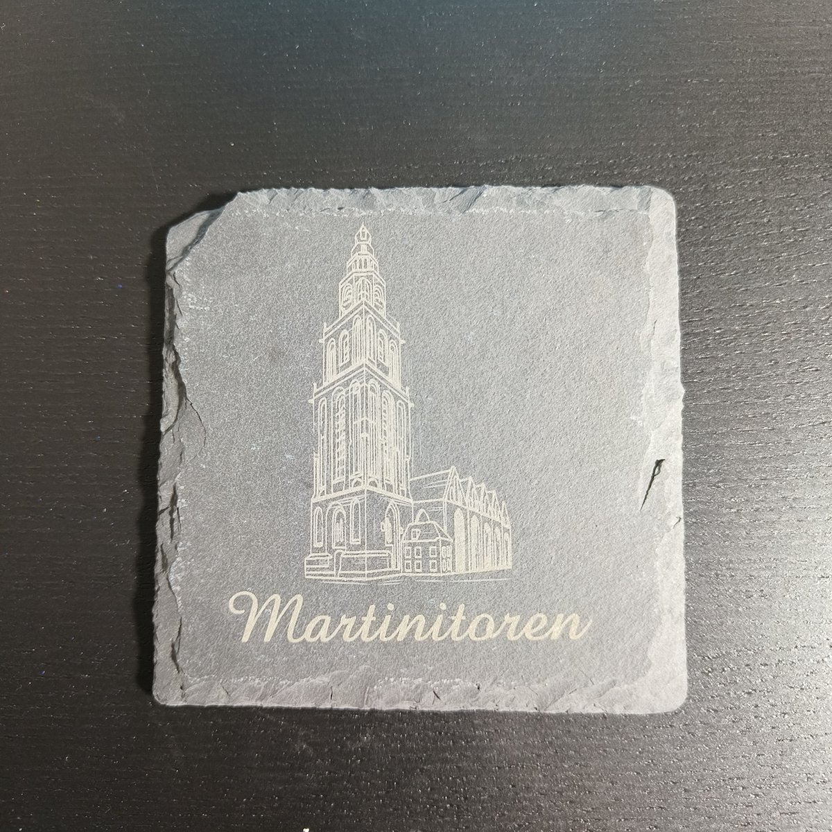 Groningen Martinitoren Set van 4 leisteen onderzetters