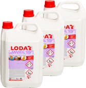 Loda Javel 15° - 3 x 5L d'eau de Javel - Agent nettoyant désinfectant liquide - Forfait économique
