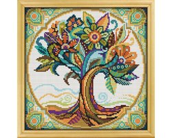 awesome pattern studio Borduurpakket Levensboom - 19 kleuren - 120 x 120 steken