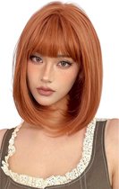 Livano Pruiken Dames - Lang Haar - Cosplay Pruik - Hair Wig - Oranje - 35cm