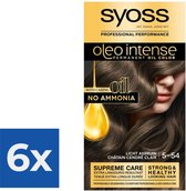 SYOSS Oleo Intense 5-54 Licht Asbruin haarverf - 1 stuk - Voordeelverpakking 6 stuks