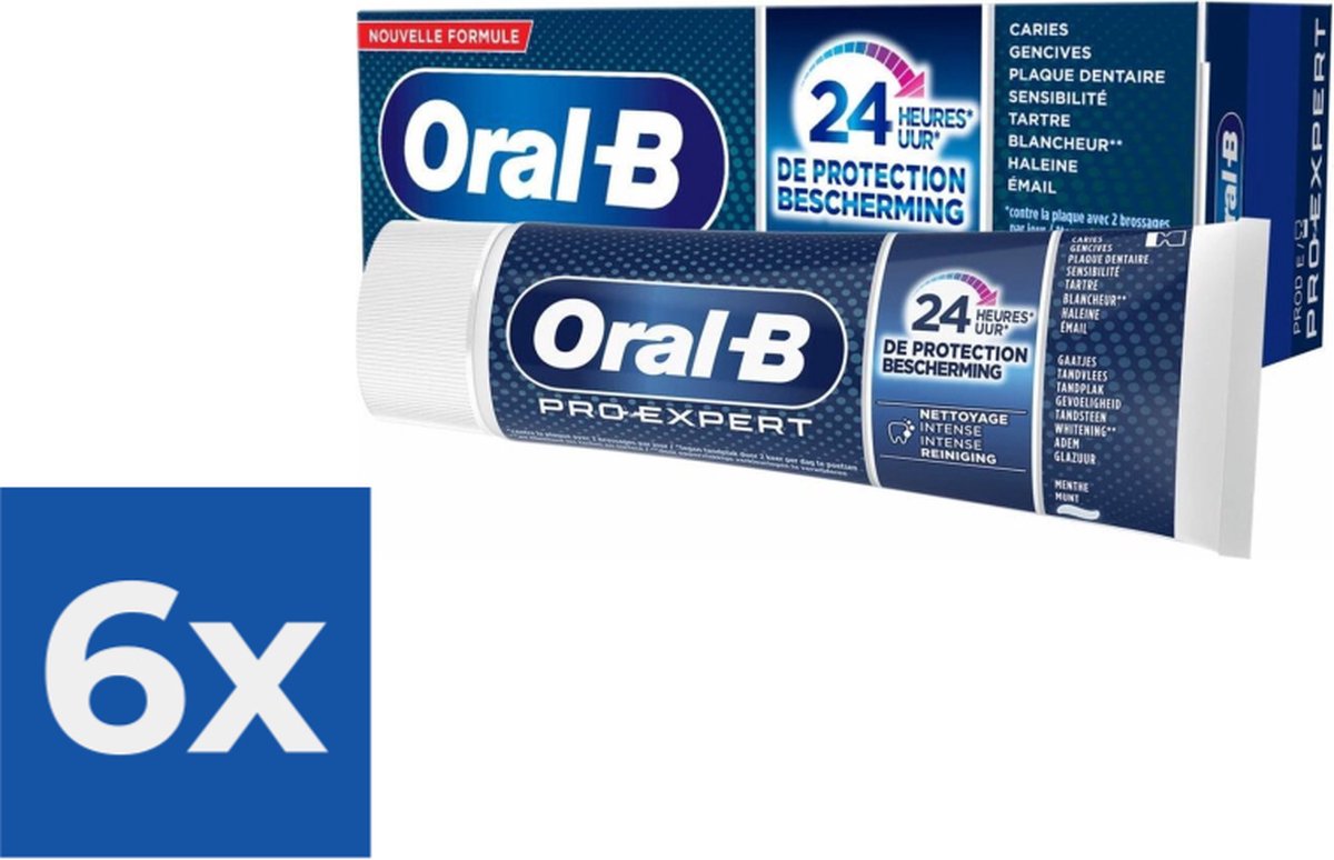 Oral B Oral-B Tandpasta Pro-Expert Intense Reiniging 75 ml Voordeelverpakking 6 stuks