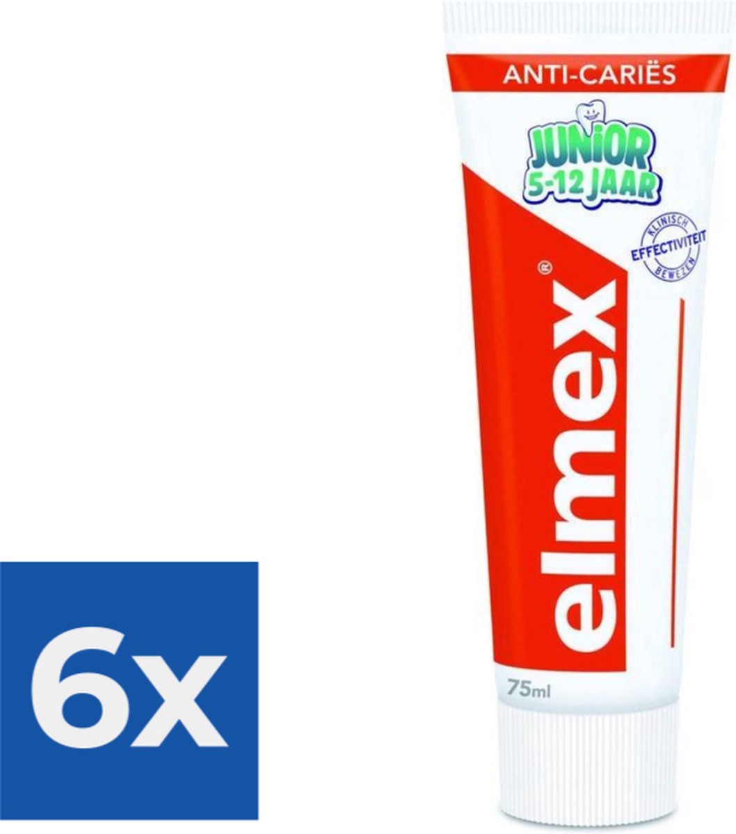 Goedkoopste Elmex Junior Anti-Cariës Tandpasta 75 ml - Voordeelverpakking 6 stuks