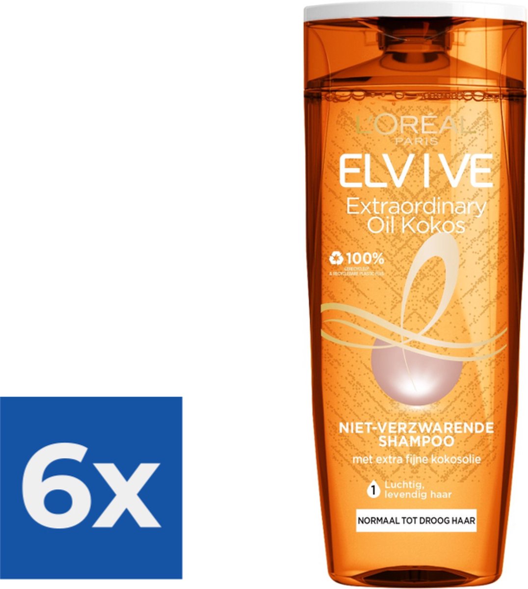 L’Oréal Paris Elvive Shampoo - Extraordinairy Oil Kokosolie - 6 x 250 ml